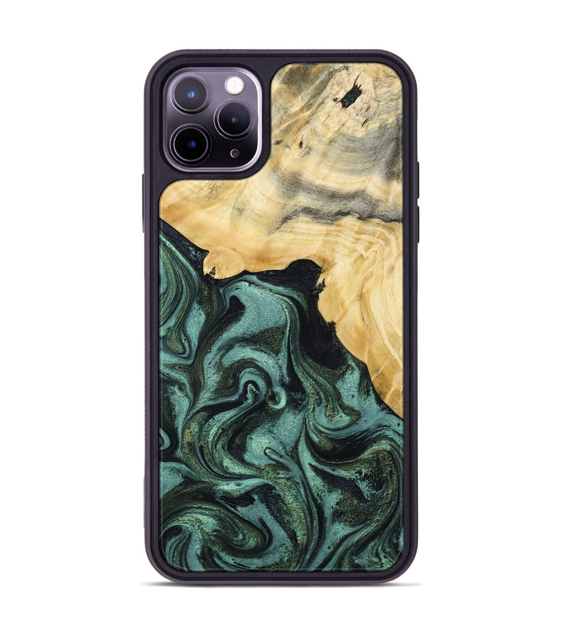 iPhone 11 Pro Max Wood Phone Case - Brinley (Green, 801058)