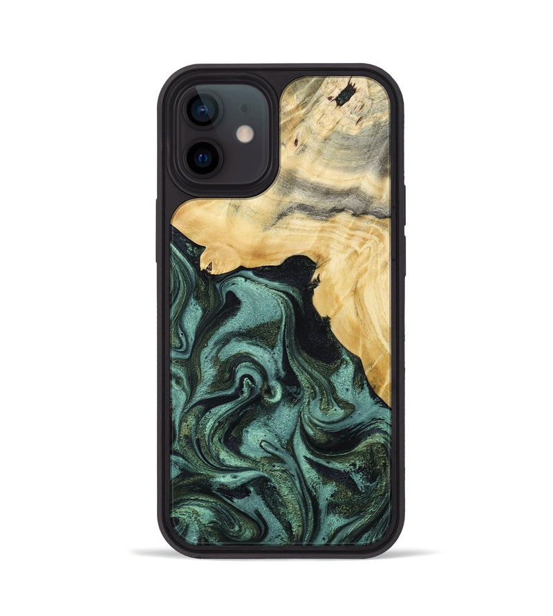 iPhone 12 Wood Phone Case - Brinley (Green, 801058)