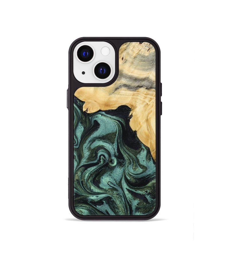 iPhone 13 mini Wood Phone Case - Brinley (Green, 801058)