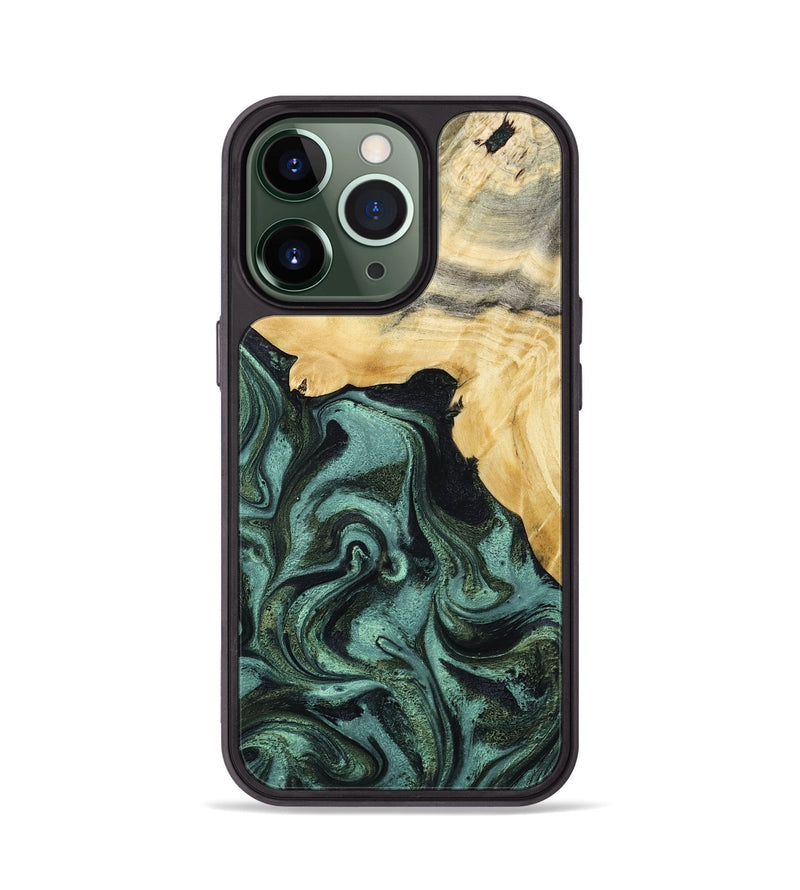 iPhone 13 Pro Wood Phone Case - Brinley (Green, 801058)
