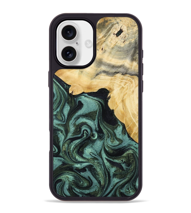 iPhone 16 Plus Wood Phone Case - Brinley (Green, 801058)