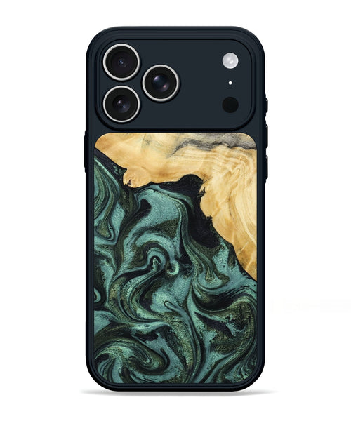 iPhone 17 Pro Max Wood Phone Case - Brinley (Green, 801058)