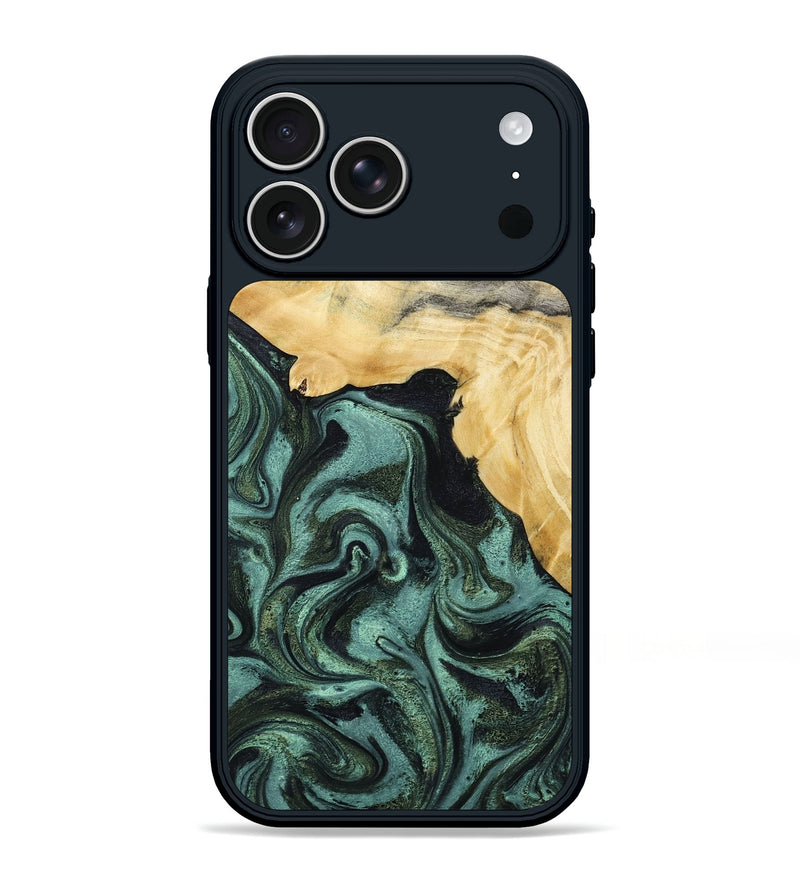 iPhone 17 Pro Max Wood Phone Case - Brinley (Green, 801058)