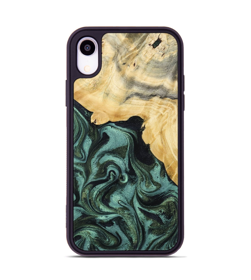 iPhone Xr Wood Phone Case - Brinley (Green, 801058)