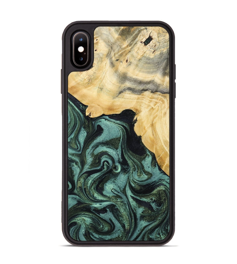 iPhone Xs Max Wood Phone Case - Brinley (Green, 801058)