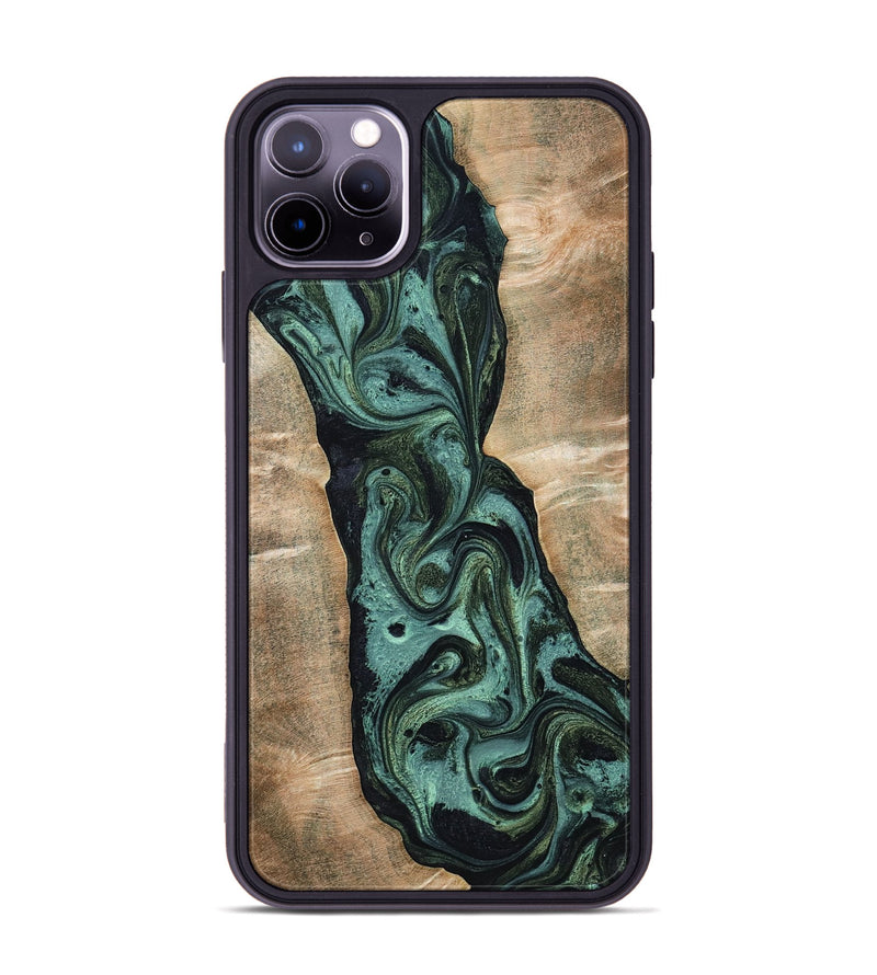 iPhone 11 Pro Max Wood Phone Case - Yolanda (Green, 801059)