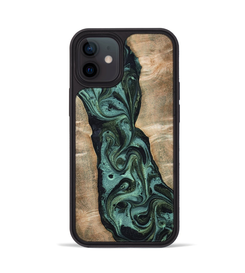 iPhone 12 Wood Phone Case - Yolanda (Green, 801059)