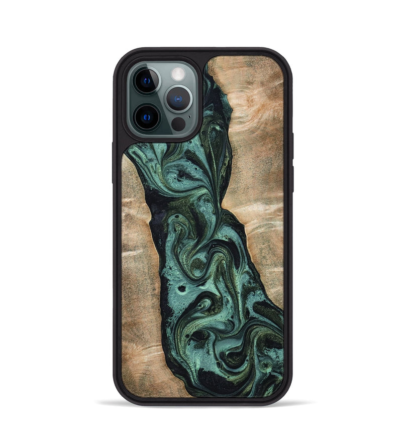 iPhone 12 Pro Wood Phone Case - Yolanda (Green, 801059)