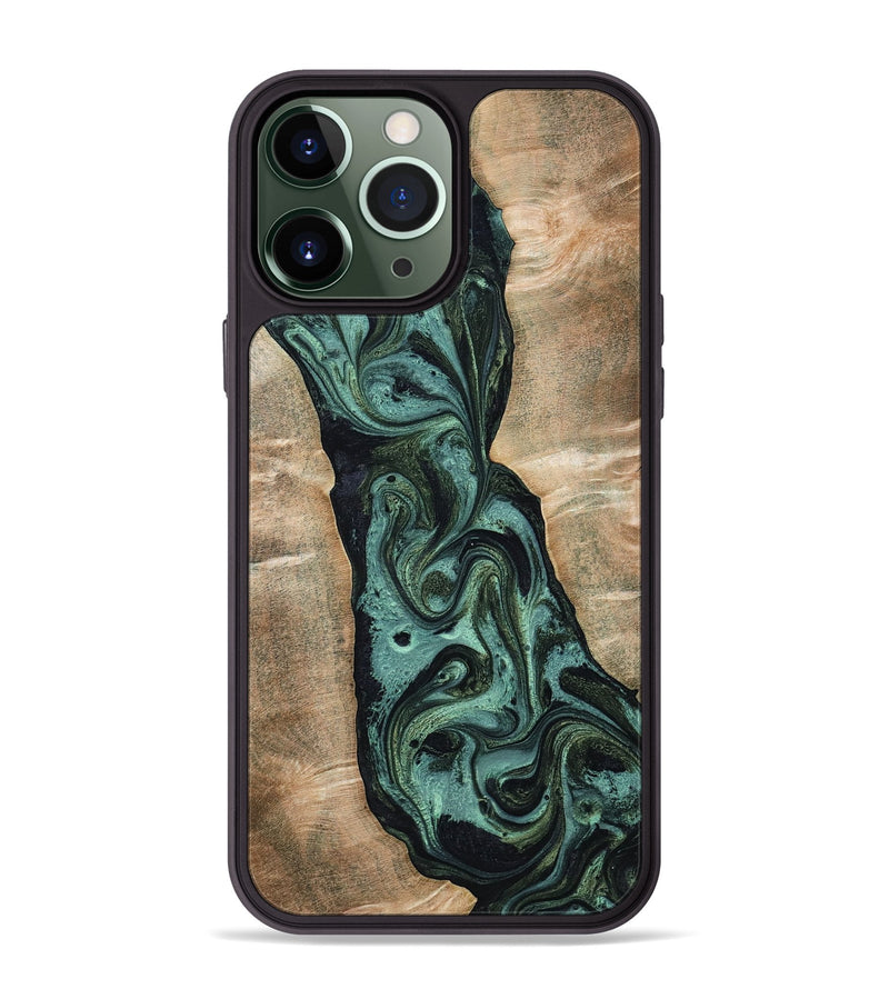 iPhone 13 Pro Max Wood Phone Case - Yolanda (Green, 801059)
