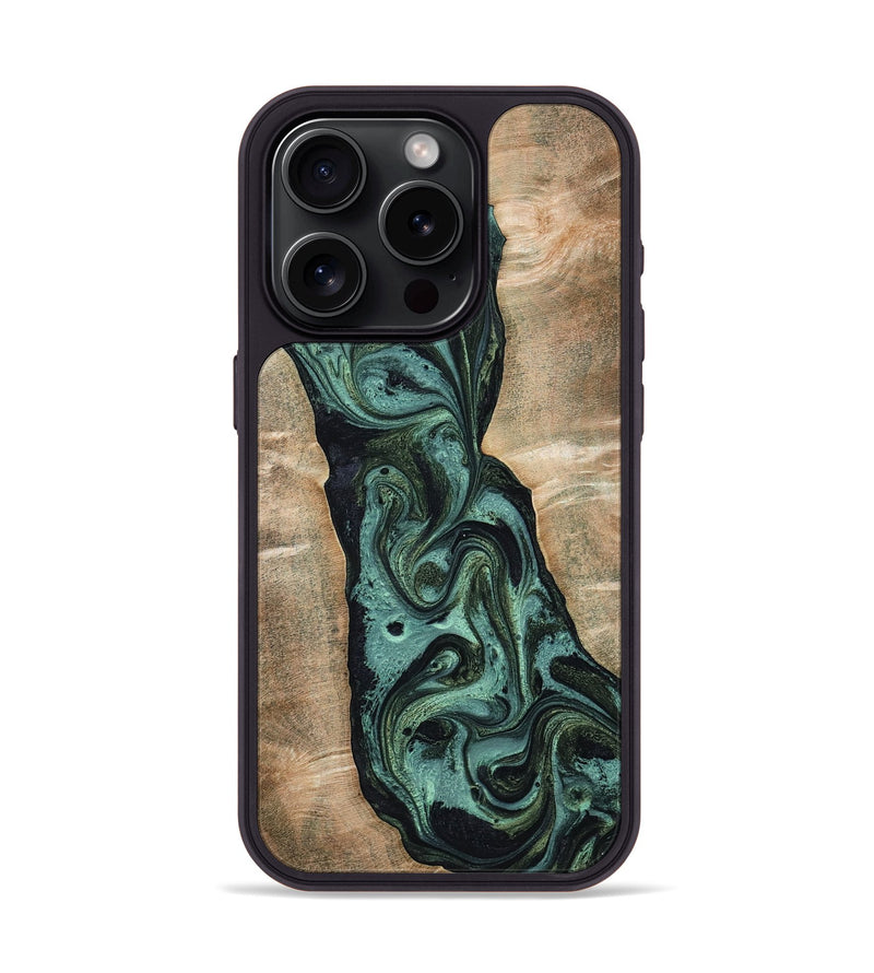 iPhone 15 Pro Wood Phone Case - Yolanda (Green, 801059)