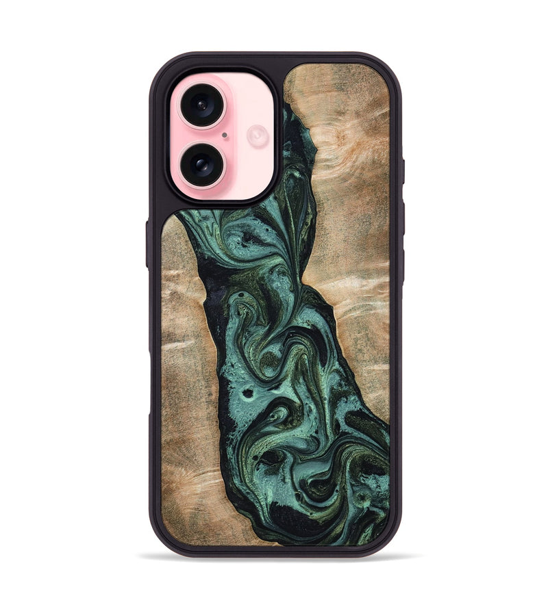 iPhone 16 Wood Phone Case - Yolanda (Green, 801059)