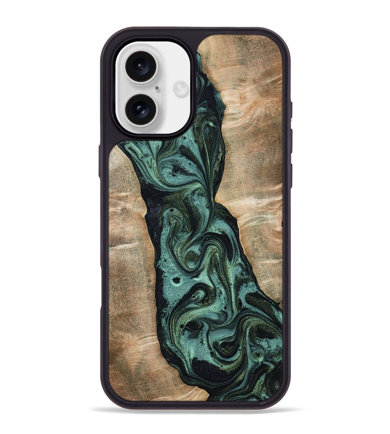 iPhone 16 Plus Wood Phone Case - Yolanda (Green, 801059)