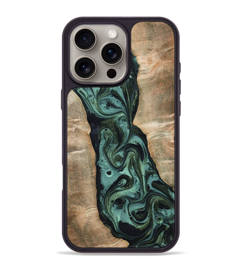 iPhone 16 Pro Max Wood Phone Case - Yolanda (Green, 801059)