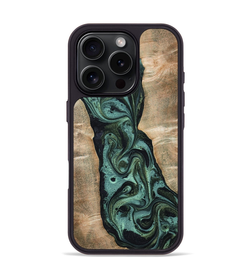 iPhone 16 Pro Wood Phone Case - Yolanda (Green, 801059)