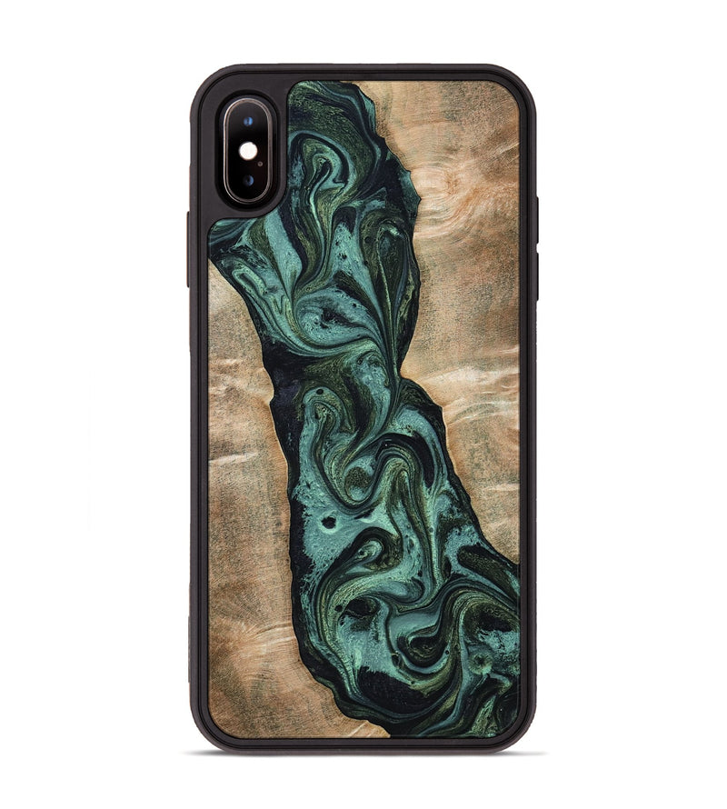 iPhone Xs Max Wood Phone Case - Yolanda (Green, 801059)