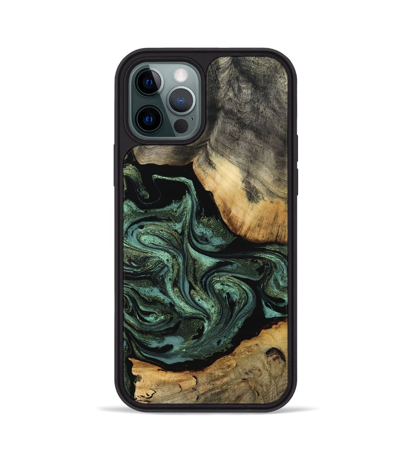 iPhone 12 Pro Wood Phone Case - Camren (Green, 801060)