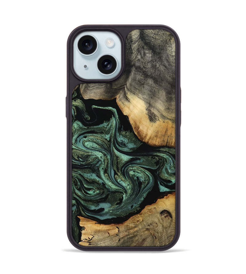 iPhone 15 Wood Phone Case - Camren (Green, 801060)