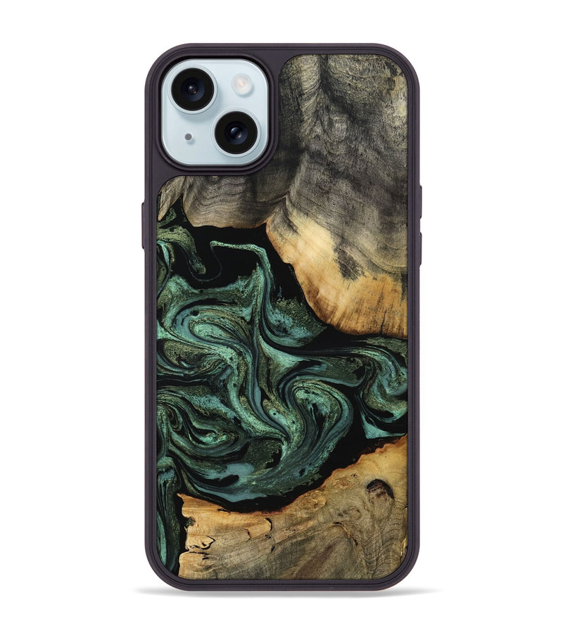 iPhone 15 Plus Wood Phone Case - Camren (Green, 801060)