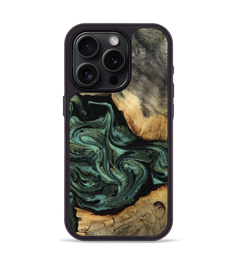 iPhone 15 Pro Wood Phone Case - Camren (Green, 801060)