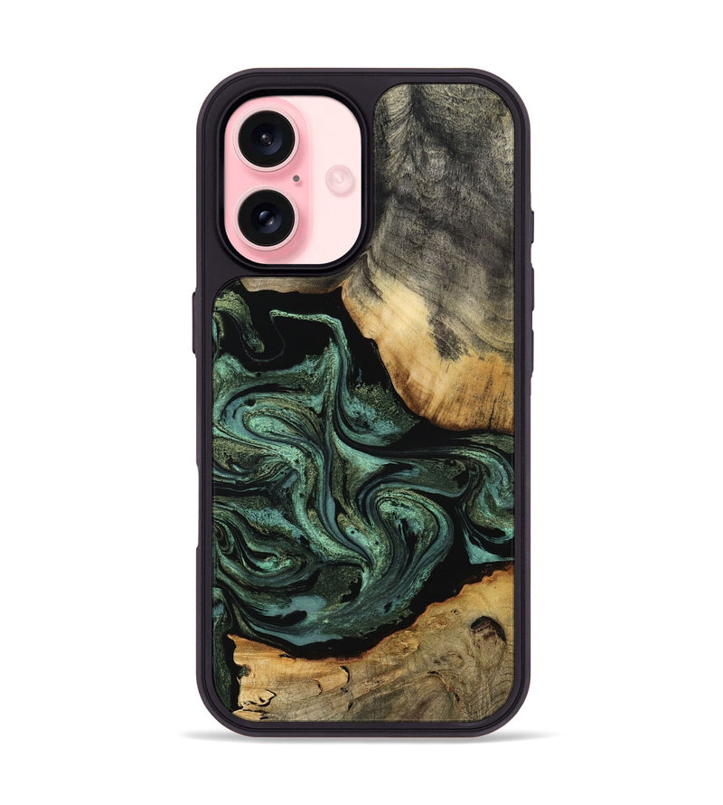 iPhone 16 Wood Phone Case - Camren (Green, 801060)