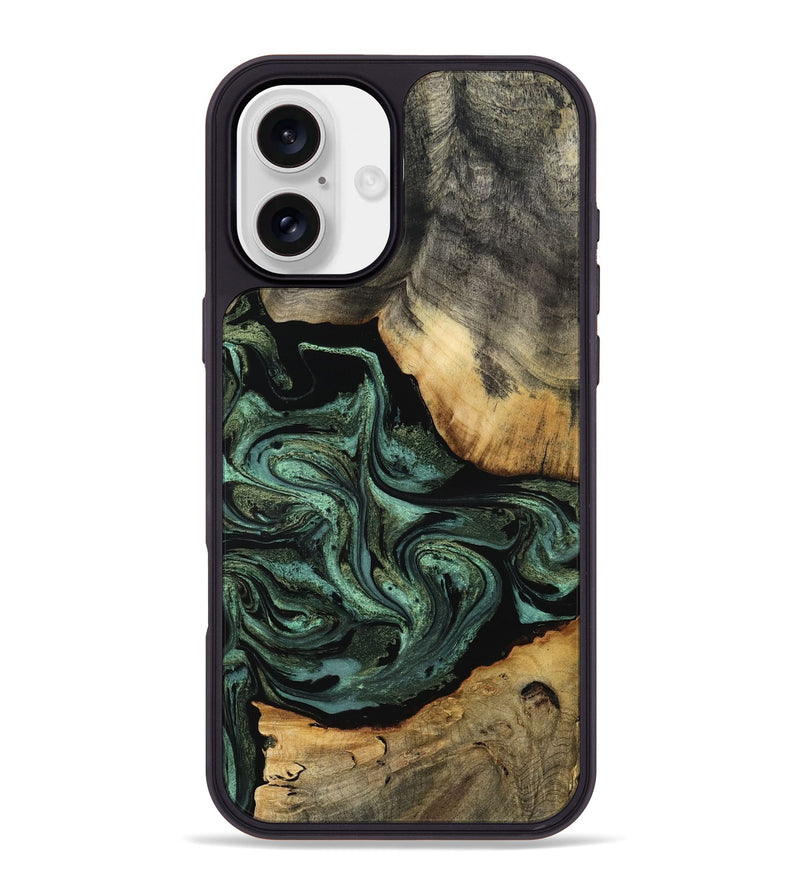iPhone 16 Plus Wood Phone Case - Camren (Green, 801060)
