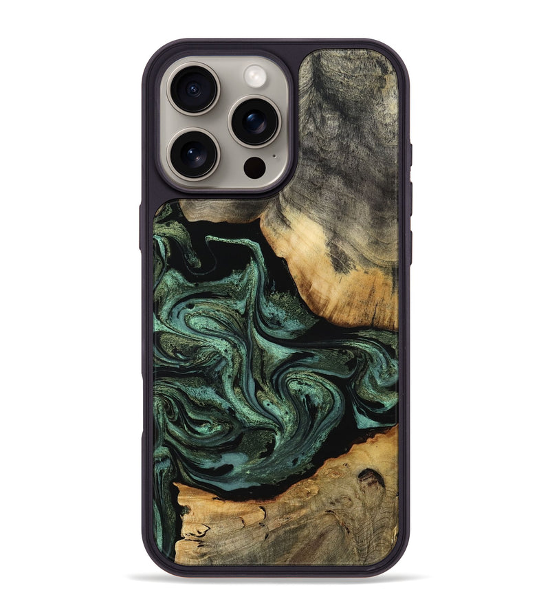 iPhone 16 Pro Max Wood Phone Case - Camren (Green, 801060)