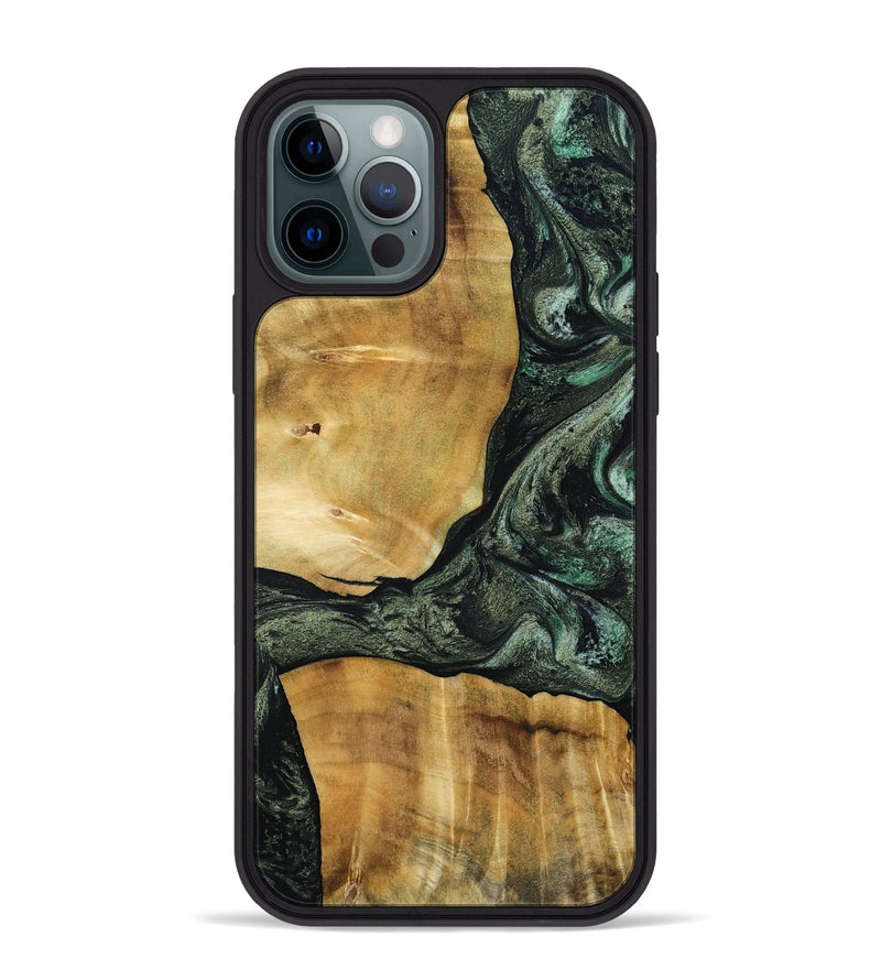 iPhone 12 Pro Max Wood Phone Case - Neriah (Green, 801061)