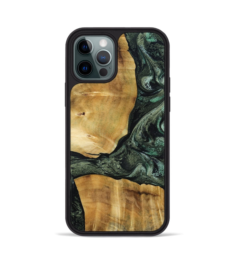 iPhone 12 Pro Wood Phone Case - Neriah (Green, 801061)
