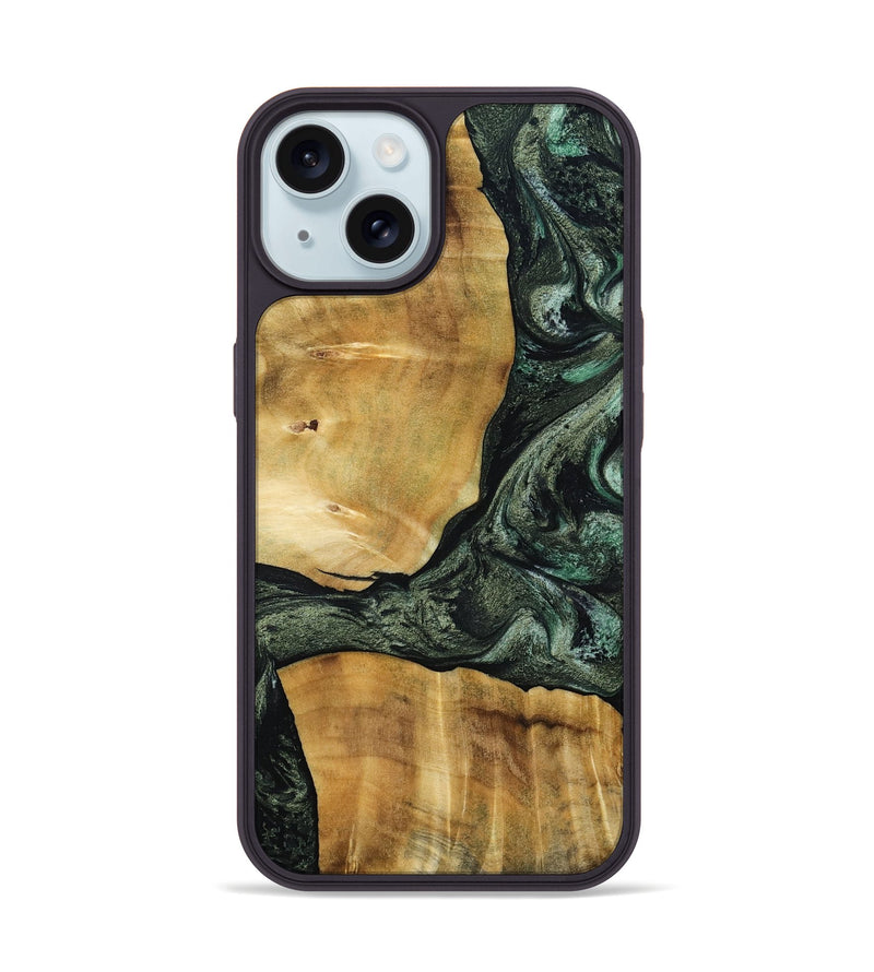 iPhone 15 Wood Phone Case - Neriah (Green, 801061)