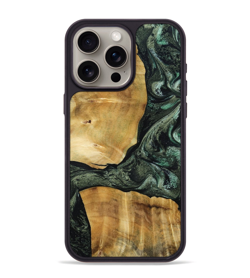 iPhone 15 Pro Max Wood Phone Case - Neriah (Green, 801061)