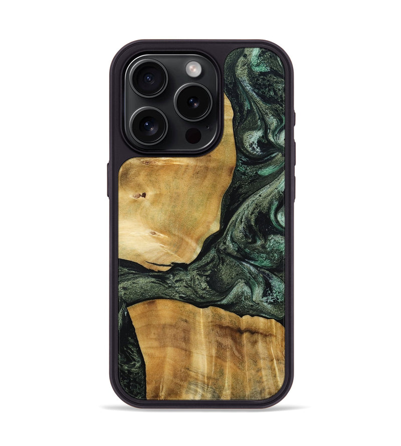 iPhone 15 Pro Wood Phone Case - Neriah (Green, 801061)