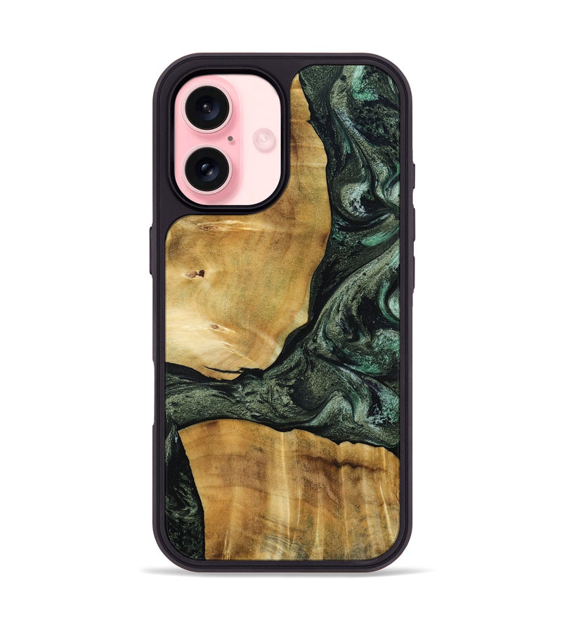 iPhone 16 Wood Phone Case - Neriah (Green, 801061)