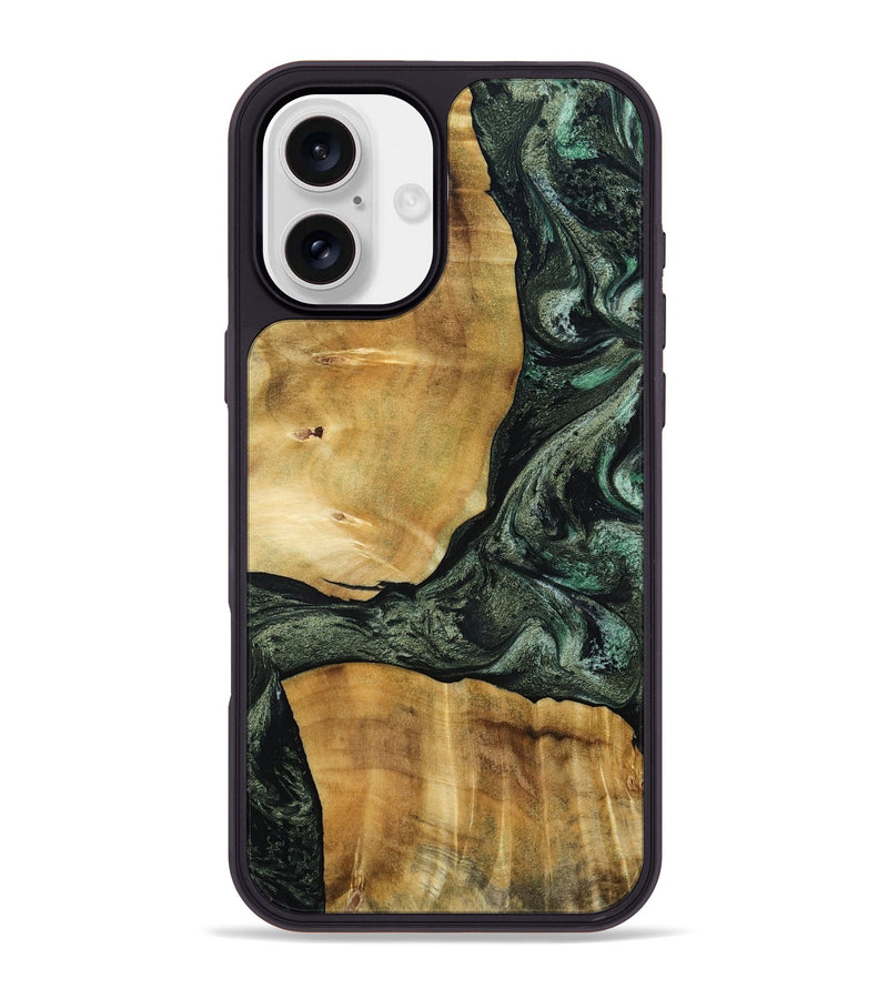 iPhone 16 Plus Wood Phone Case - Neriah (Green, 801061)