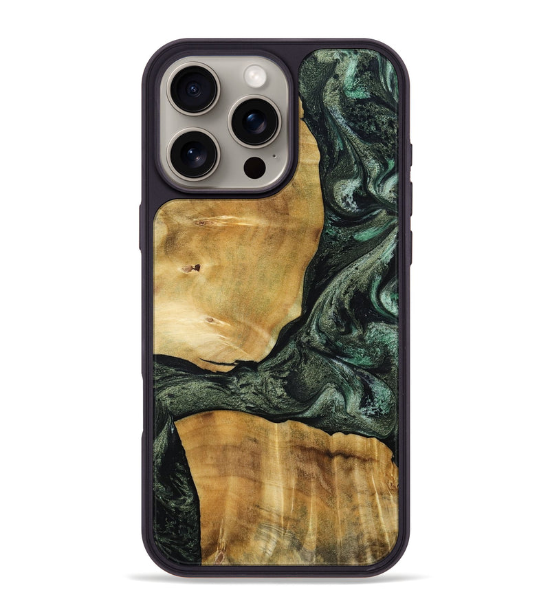 iPhone 16 Pro Max Wood Phone Case - Neriah (Green, 801061)