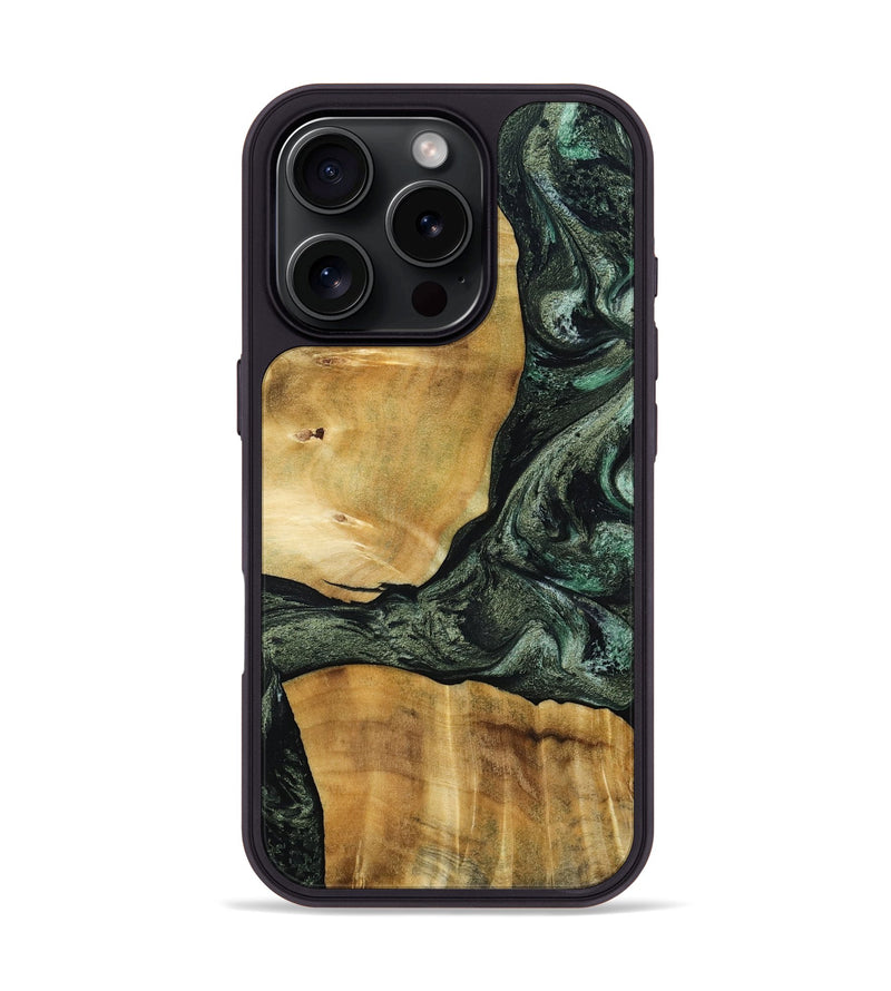 iPhone 16 Pro Wood Phone Case - Neriah (Green, 801061)