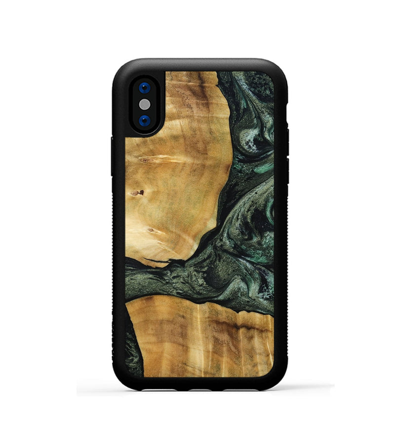 iPhone Xs Wood Phone Case - Neriah (Green, 801061)