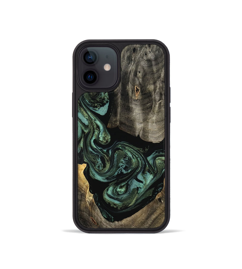 iPhone 12 mini Wood Phone Case - Elliot (Green, 801062)
