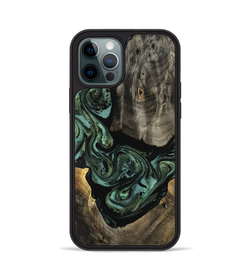 iPhone 12 Pro Wood Phone Case - Elliot (Green, 801062)