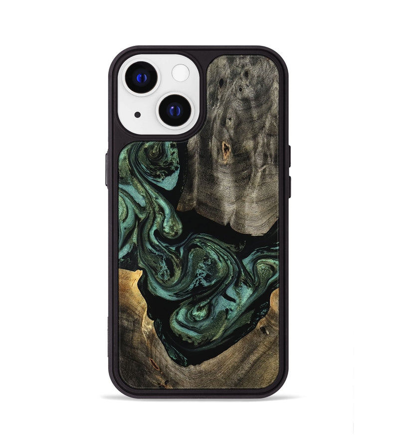 iPhone 13 Wood Phone Case - Elliot (Green, 801062)