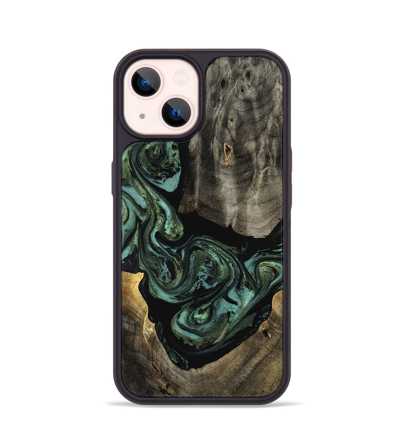 iPhone 14 Wood Phone Case - Elliot (Green, 801062)