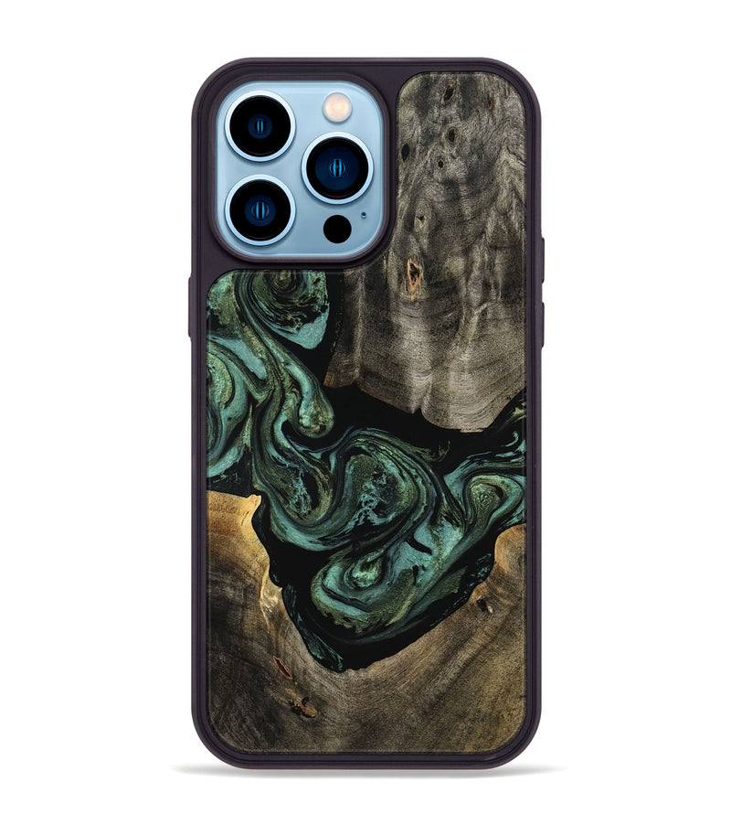 iPhone 14 Pro Max Wood Phone Case - Elliot (Green, 801062)
