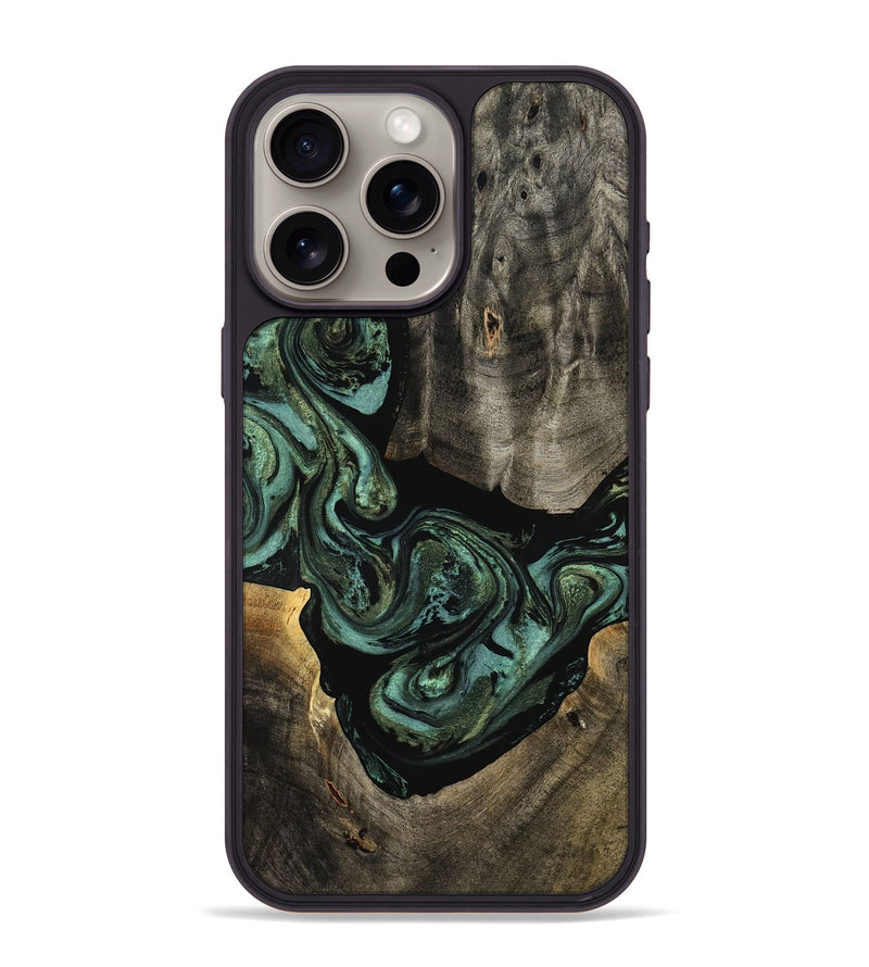 iPhone 15 Pro Max Wood Phone Case - Elliot (Green, 801062)