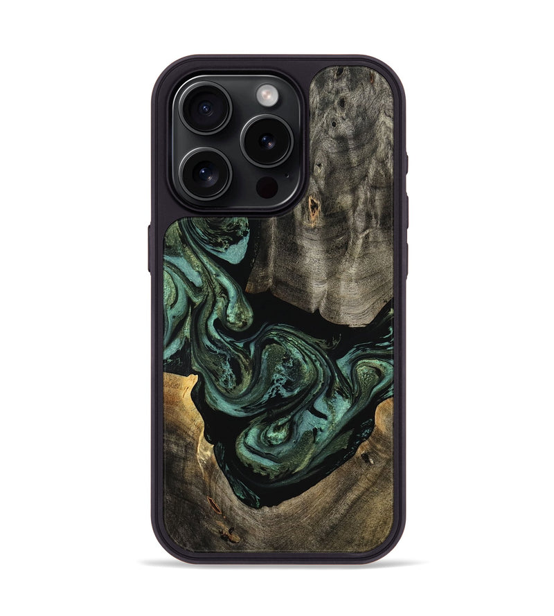 iPhone 15 Pro Wood Phone Case - Elliot (Green, 801062)