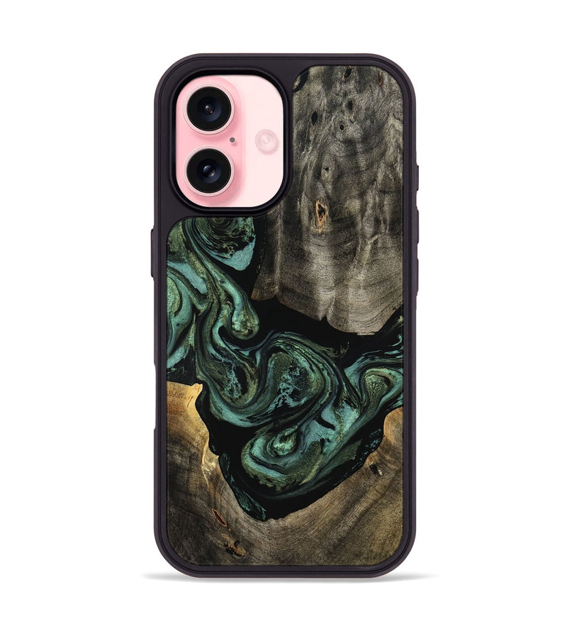 iPhone 16 Wood Phone Case - Elliot (Green, 801062)