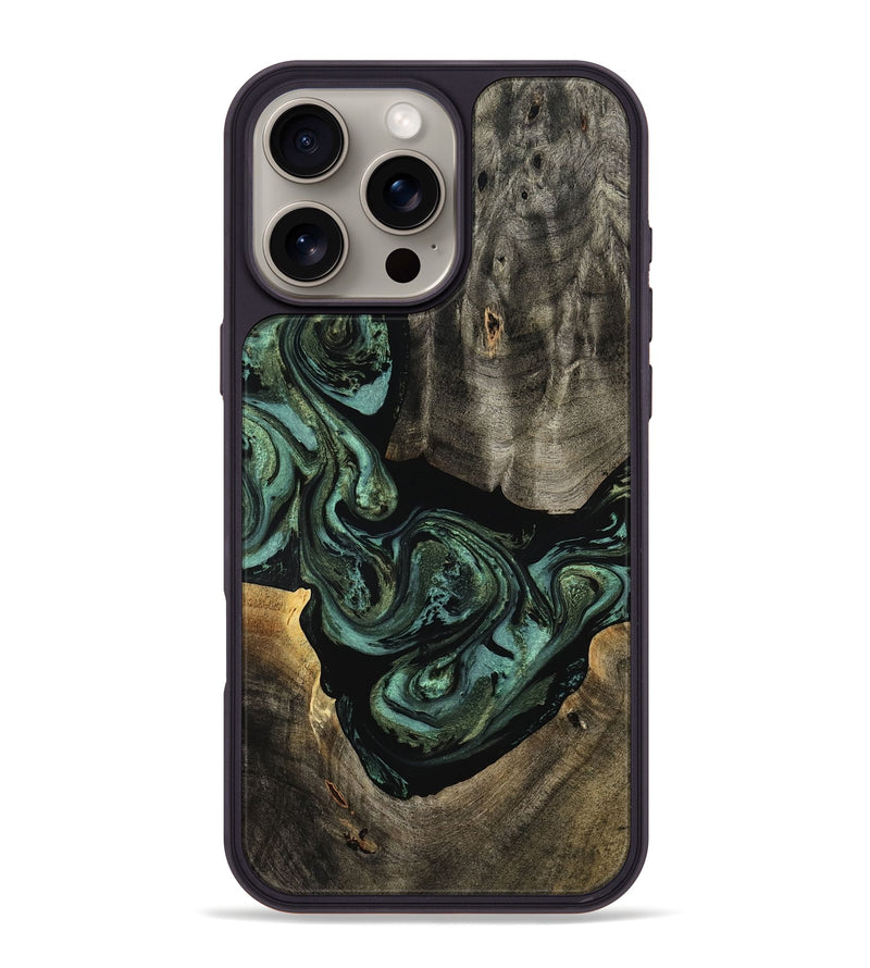 iPhone 16 Pro Max Wood Phone Case - Elliot (Green, 801062)