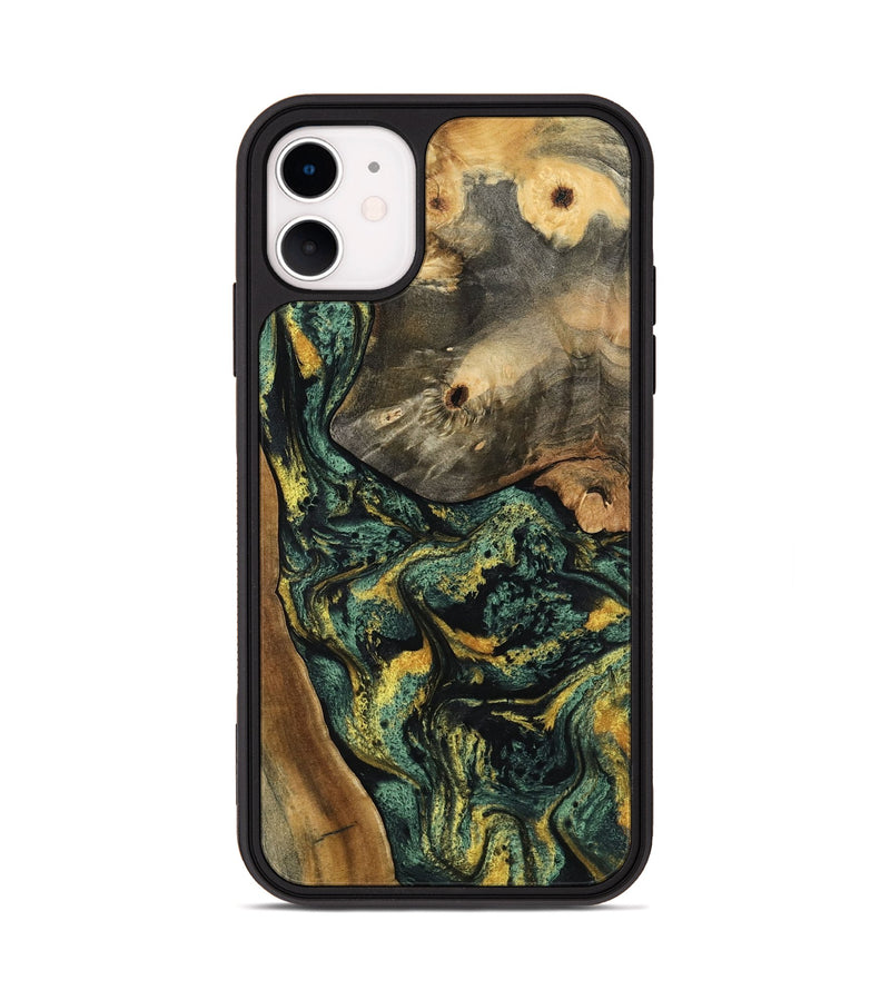 iPhone 11 Wood Phone Case - Yael (Green, 801063)