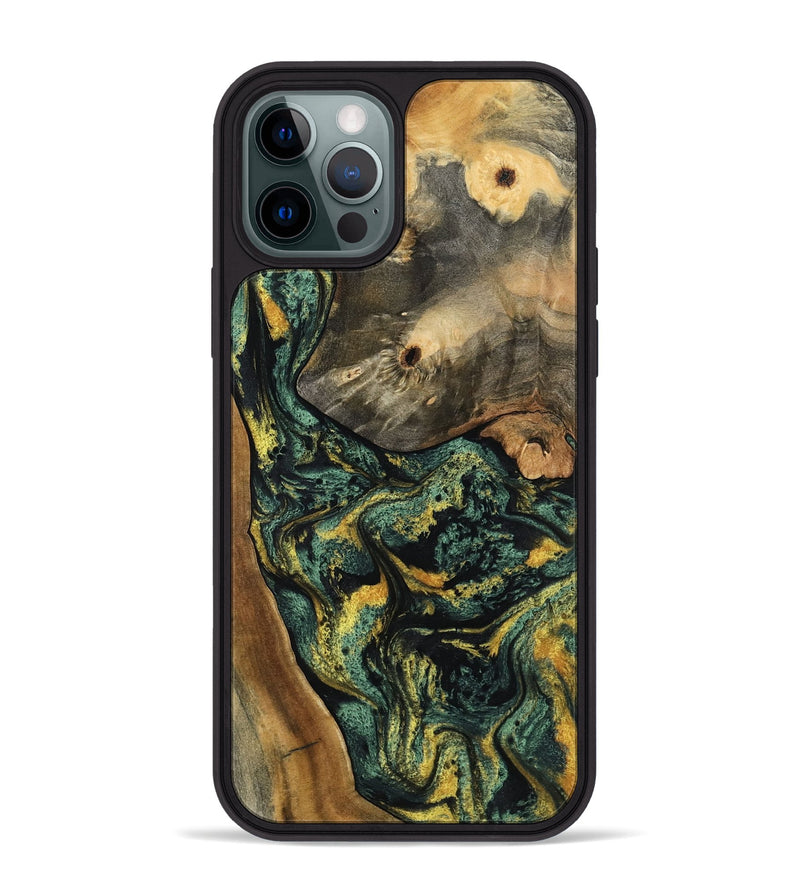 iPhone 12 Pro Max Wood Phone Case - Yael (Green, 801063)