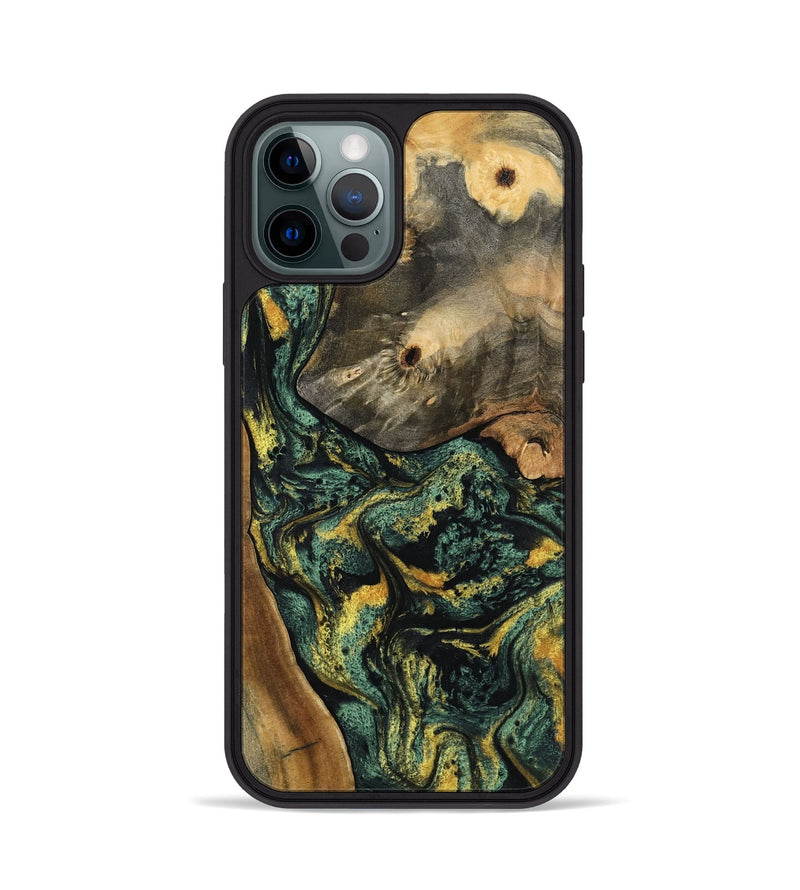 iPhone 12 Pro Wood Phone Case - Yael (Green, 801063)