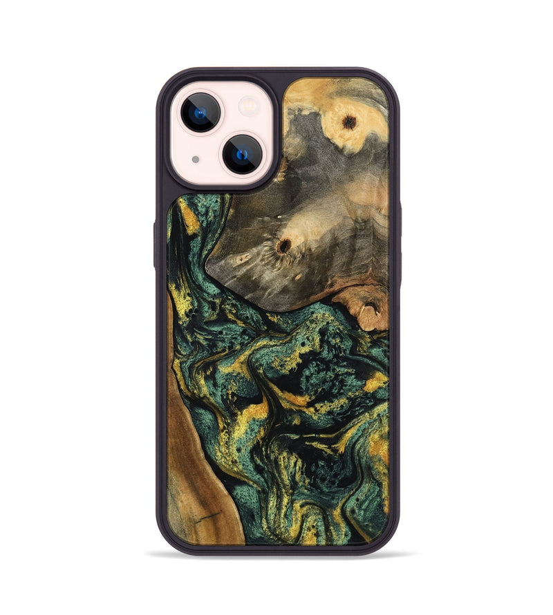 iPhone 14 Wood Phone Case - Yael (Green, 801063)