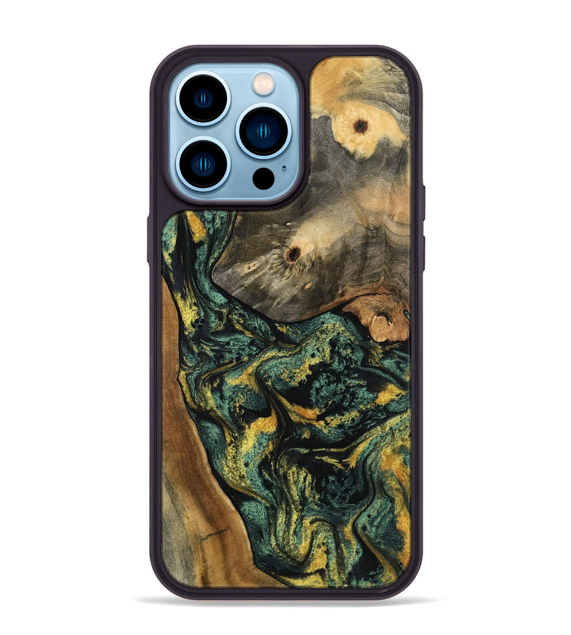 iPhone 14 Pro Max Wood Phone Case - Yael (Green, 801063)